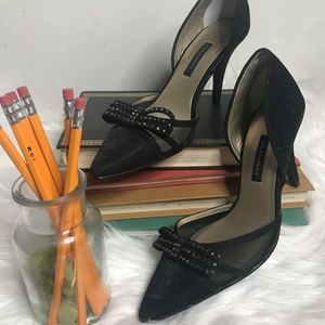 Caparros Point Toes Black shiny Heels